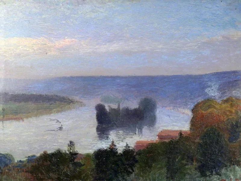 1858-Joseph Delattre - La Senna sotto Rouen
